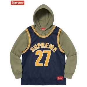 Supreme Basketball Jersey Hooded Light Olive, DS, Size XL, SS/21